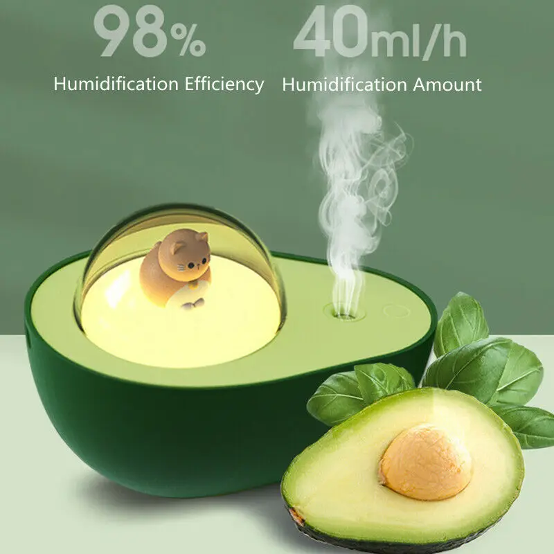 

240ml Portable Avocado Air Humidifiers USB Rechargeable Aromatherapy Essential Oil Diffuser Mute Air Purifier for Home Bedroom