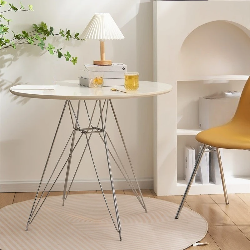 Modern simple small round table to negotiate reception small apartment balcony leisure glass small dining table