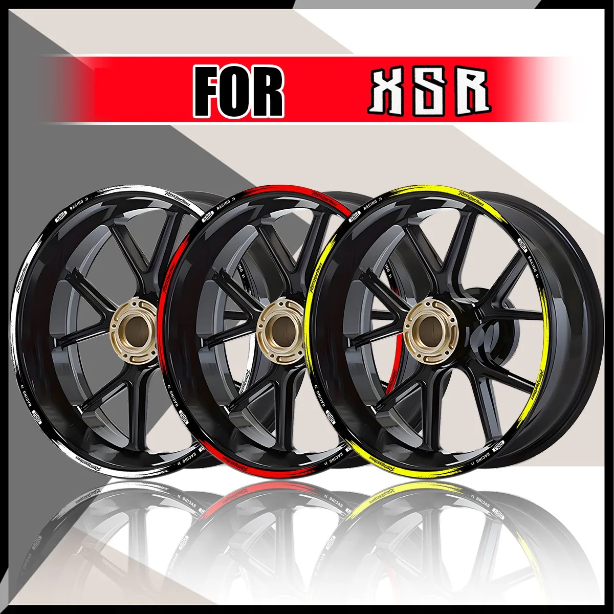 For Yamaha XSR 125 155 700 900 Motorcycle Reflective Wheel Hub Stickers Tyre Rim Stripe Tape Motor Bike Accessories Decals