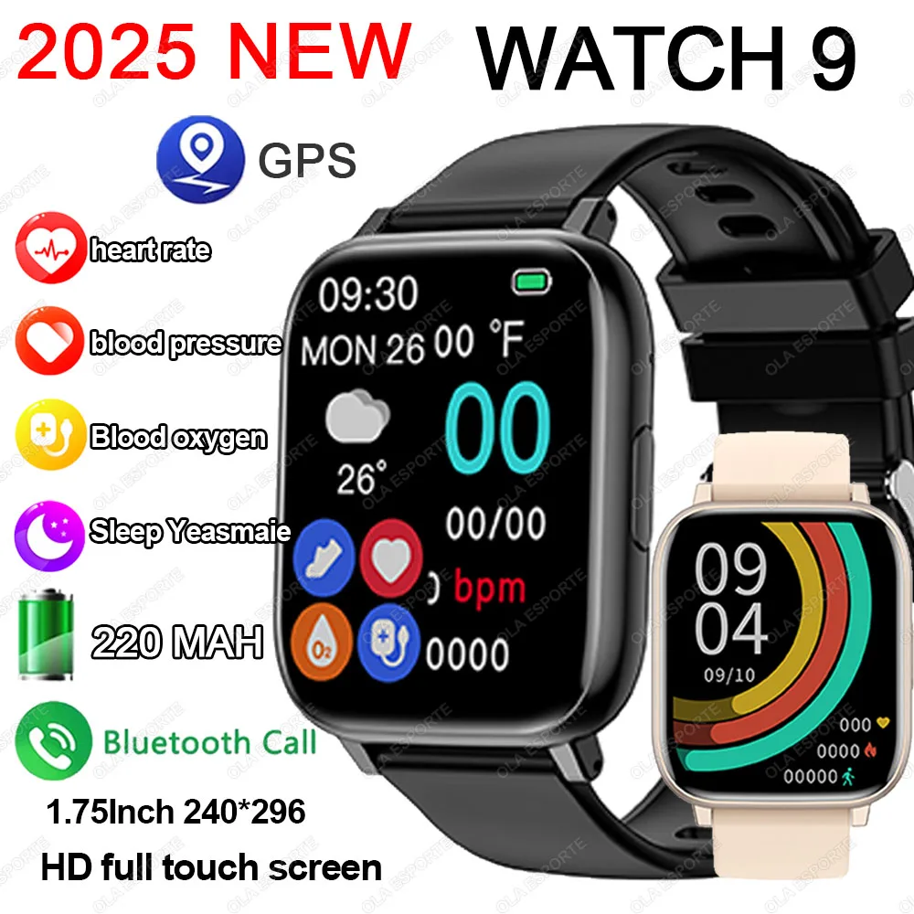

2025 New Smart Watch Men Women GPS HD Touch Screen Blood Pressure Monitor Sport Tracker Watch Bluetooth Call Digital Smartwatch