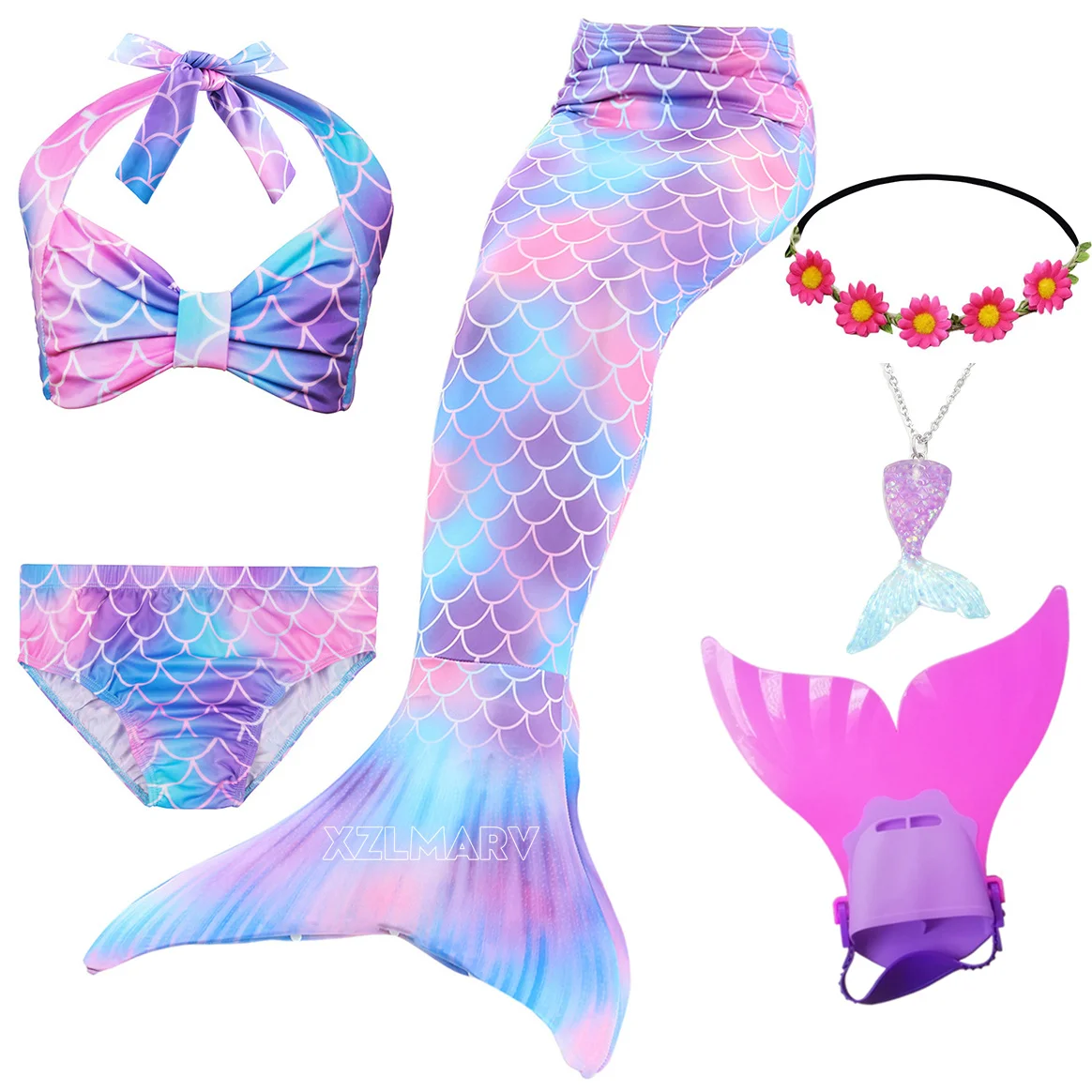 ملابس سباحة للفتيات على شكل حورية البحر بذيل حورية البحر للسباحة يمكن إضافة زعنفة المنوفية أرييل أزياء الهالوين التنكرية لأعياد الميلاد
