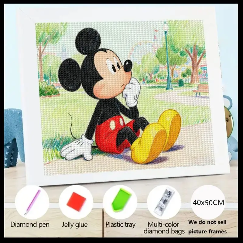 

1 шт. Disney Mickey Mouse 5D Full Drill Diamond Painting Kit, DIY мультяшный персонаж Gem Art Craft для взрослых и детей, Myful Mi