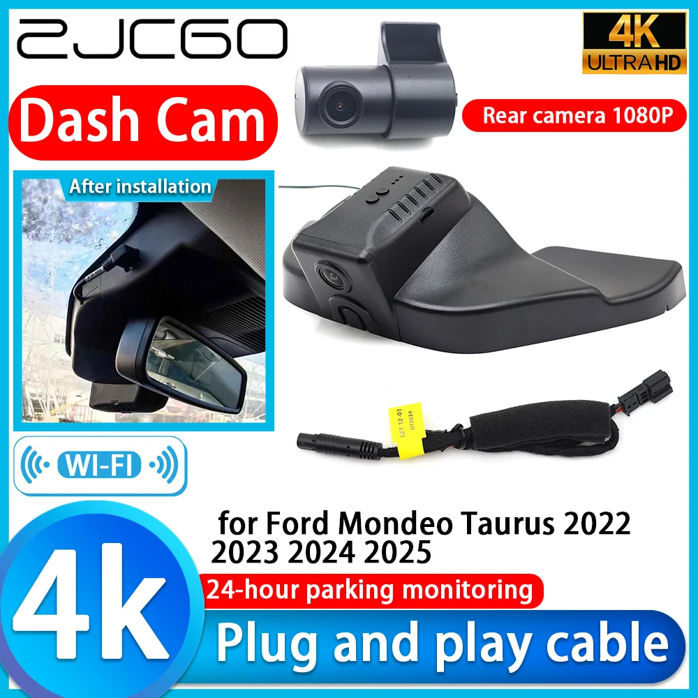 

ZJCGO for Ford Mondeo Taurus 2022 2023 2024 2025 4K DVR Dash Cam Car Camera Sony Lens Monitor Parking Video Recorder Recording