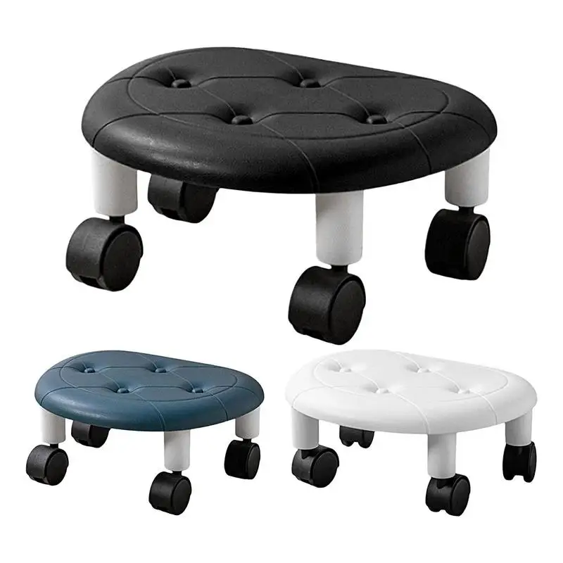 Movable Living Room Low Stool Silent Universal Wheel 360 Rotating Seat Outdoor Camping Picnic Plastic Portable Chair Children