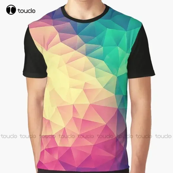 

Абстрактный многоугольник, разноцветная футболка с изображением кубизма, низкий поли-треугольник Pride/Lgbt, дизайн, графическая футболка, подарок на заказ, Xxs-5Xl, уличная одежда