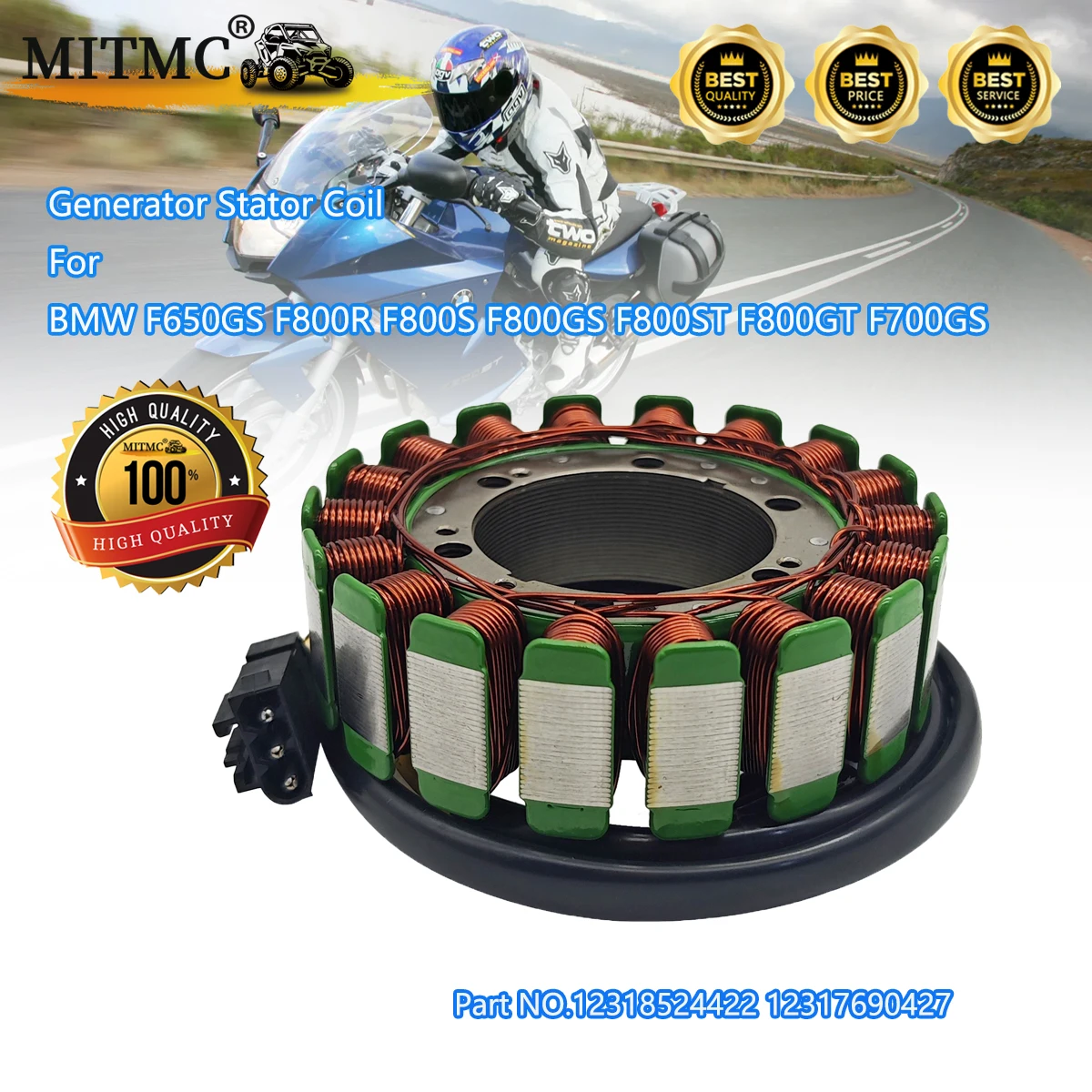 High Qualitty Generator Stator Coil For BMW F650GS F800R F800S F800GS F800ST F800GT F700GS Part NO.12318524422 12317690427