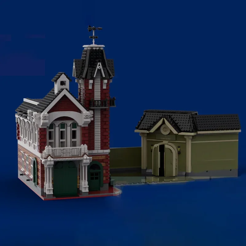 Moc Building Blocks Magic Kingdom Firehouse & Car Barn Model Technology Brick DIY Assembly Model Construction Holiday Set Toys