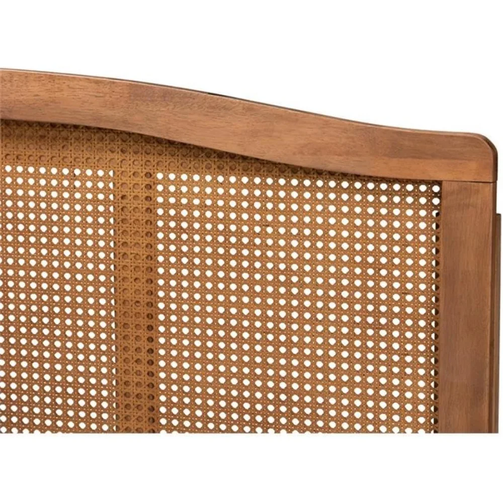 لوح رأسي صناعي من الخيزران والمطاط الصلب بحجم كوين مع تفاصيل منسوجة، أنيق عتيق، 6 فتحات محفورة مسبقًا لـ 5