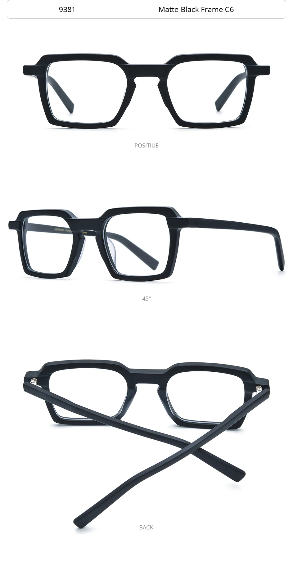 HEPIDEM Matte Acetat Brille Rahmen Männer Marke Design Quadratische Brillen Frauen Japanische Handgemachte Brille Johnny Depp Brillen 9381 – Detail 12