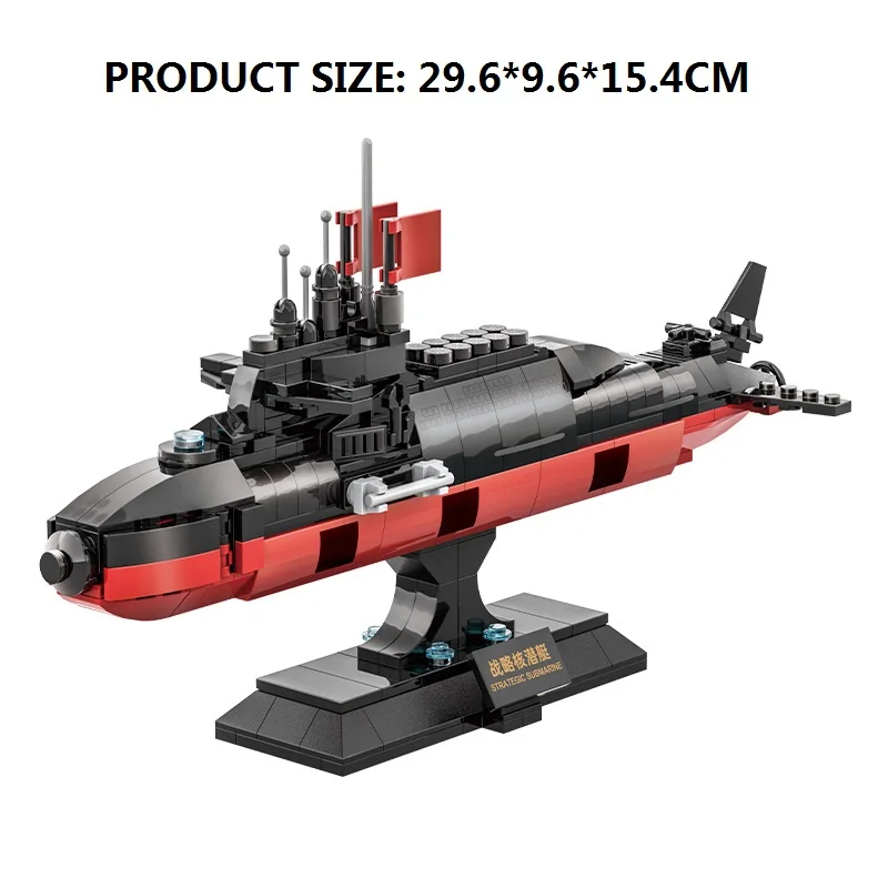 389 pçs tipo 094 submarino nuclear estratégico jin-class batis tijolos blocos de construção modelo transportadora de aeronaves navio de guerra tijolos brinquedos