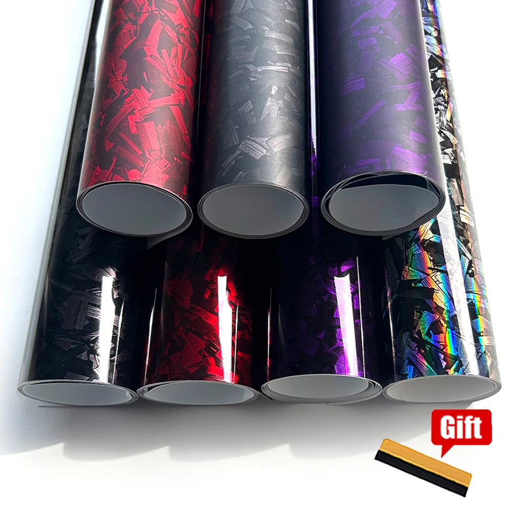 High Glossy Black Silver Red Forged Carbon Fiber Car Sticker on the Hood Self Adhesive Vinyl for Auto Stickers Motorcycle Decal