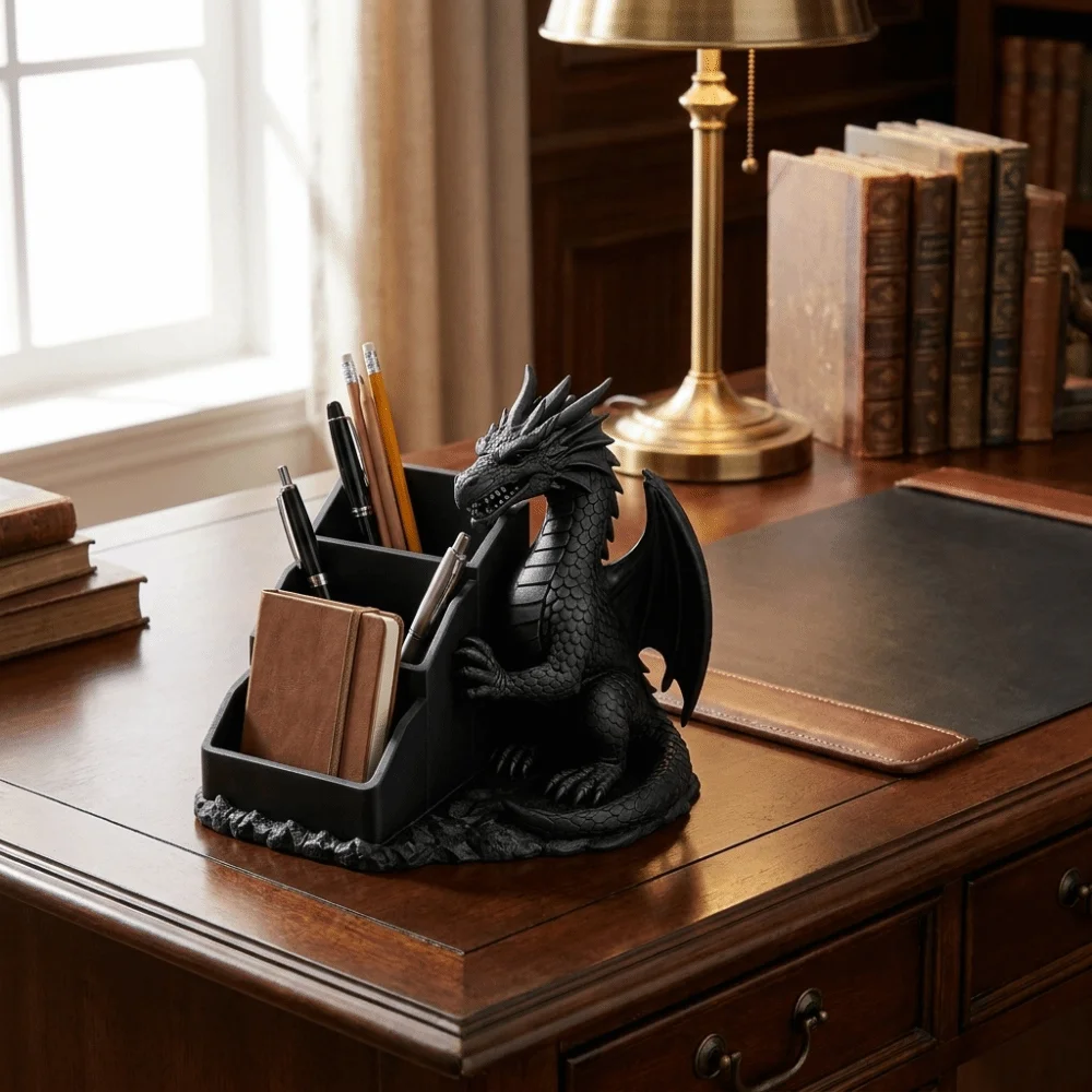 3D Printed Dragon Storage Tray Realistic Unique Gothic Dragon Storage Box Plastic Desktop Storage Box Office