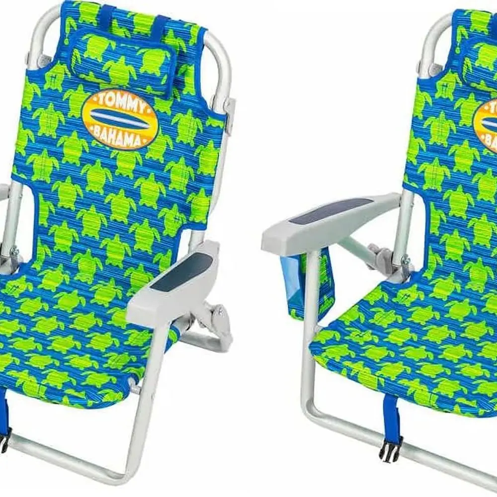 

Green Turtle 2-Piece Children's Beach Backpack and Chair Set - 5 Positions