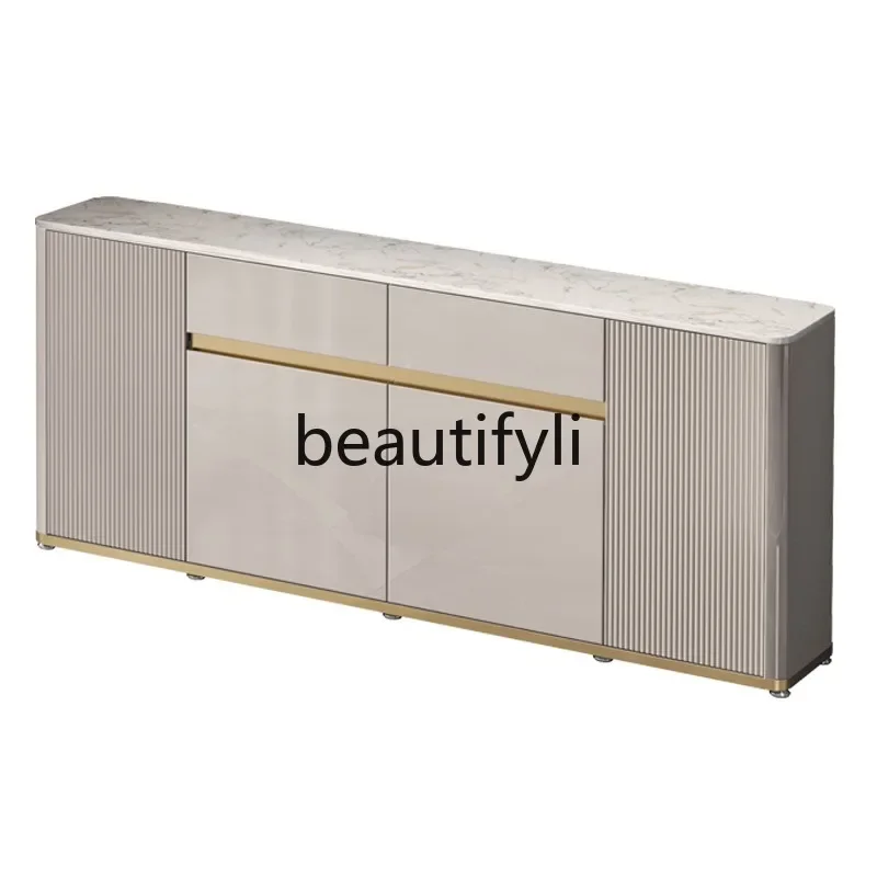 C53 Light Luxury TV Cabinet Living Room New Ultra-Thin Bed End Narrow Cabinet Rock Plate Modern Combination Cabinet