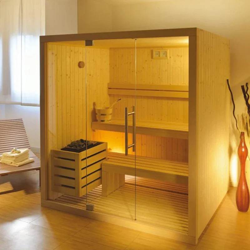 Hot selling home sauna steam room 3 person indoor with sauna stove