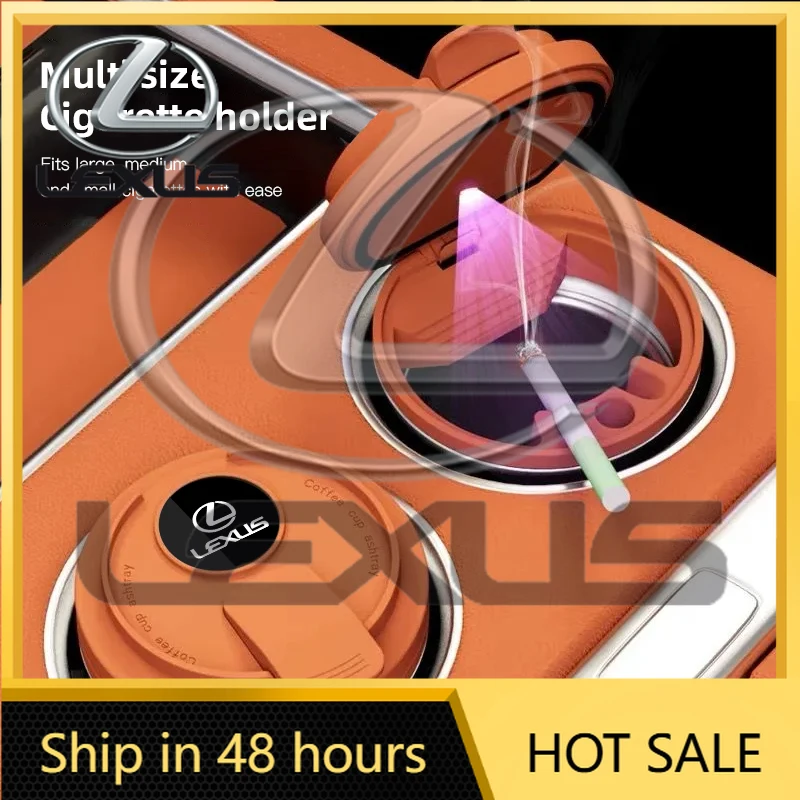 

2026 Hot Interior Stickers One-touch Open Car Ashtray Men's Business Vehicle Interior Accessory For Lexus Fsport GS GX IS LS LX