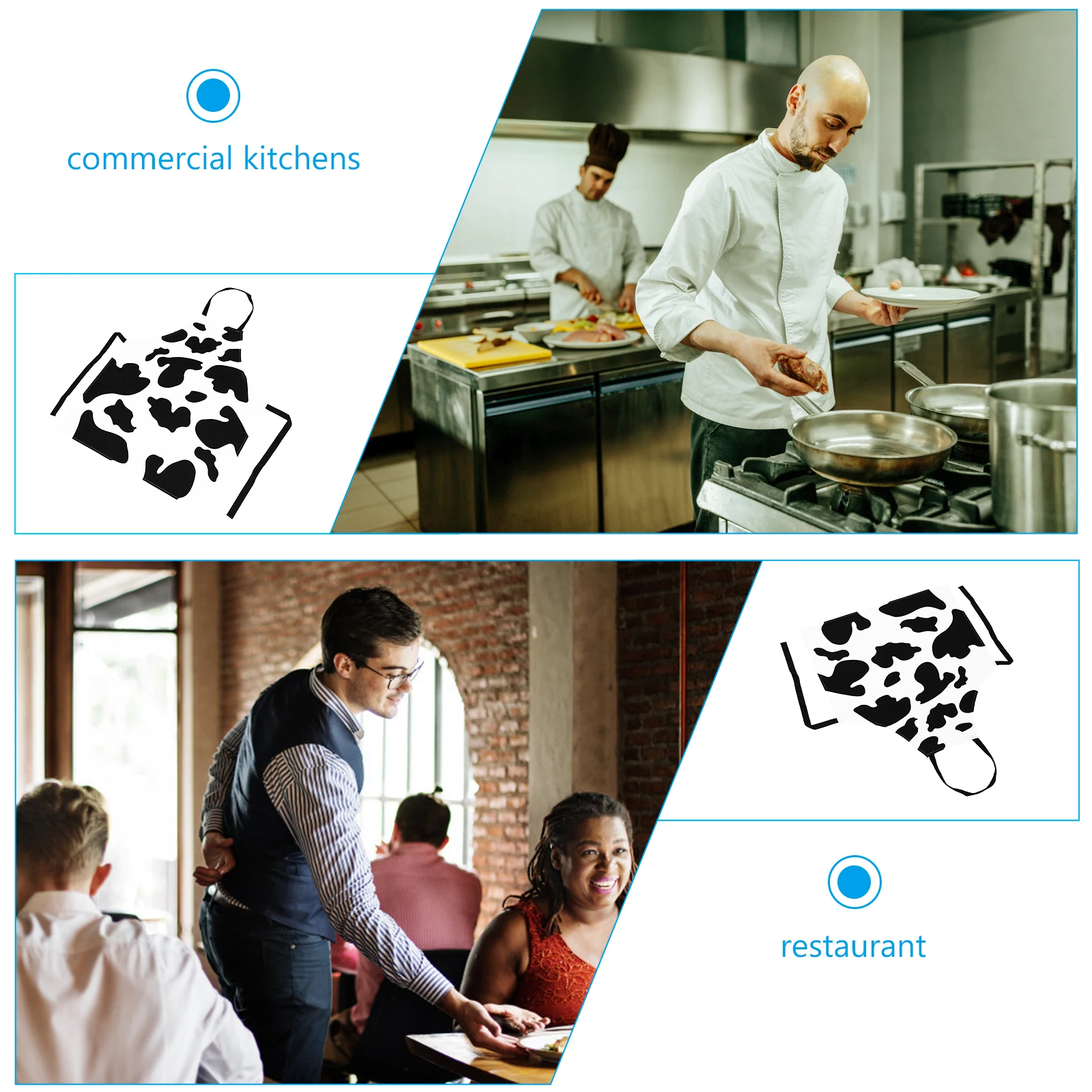 

Kitchen Apron Cow Pattern Hanging Neck Sleeveless Housework Good Material Protect Clothes Chic Design Lovely