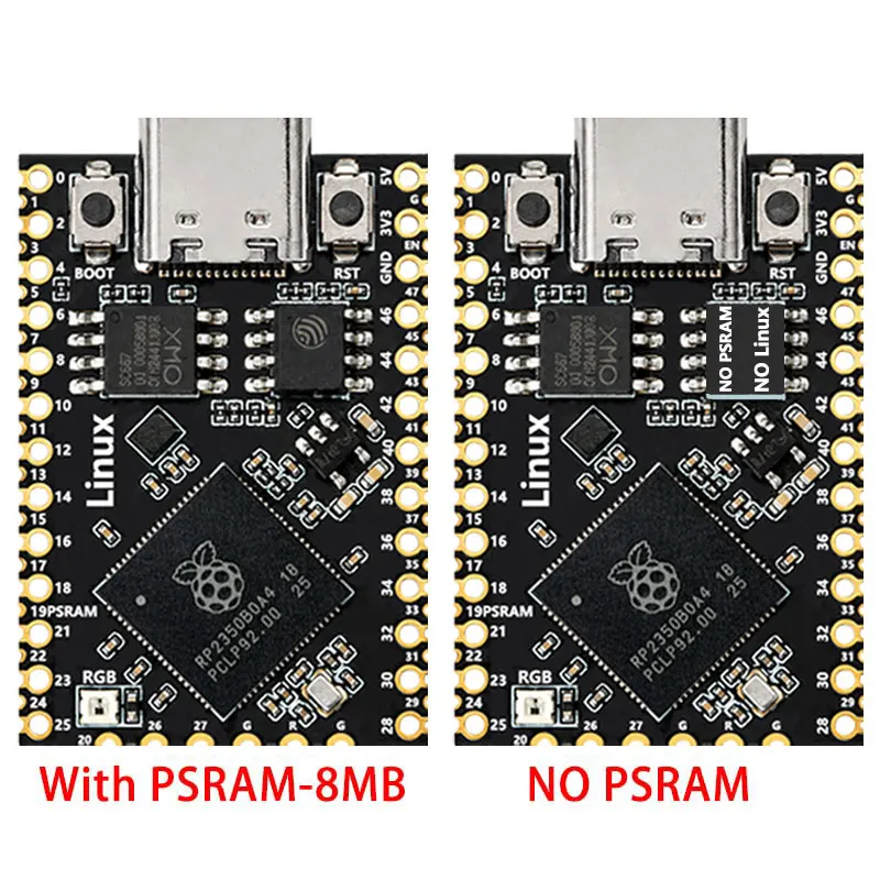 Raspberry Pi Pico 2 Tiny RP2350B RP2350-Linux Mini płytka rozwojowa z PSRAM-8MB lub bez niego — zdjęcie produktu 3