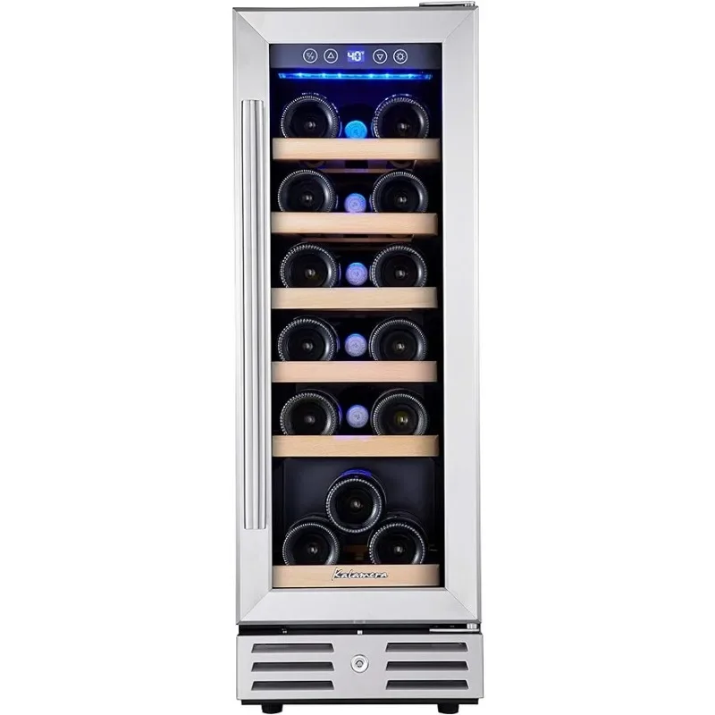 

Kalamera Mini Fridge 18 Bottle - 12 inch Wine Cooler Refrigerator, with Stainless Steel & Double-Layer Tempered Glass Door