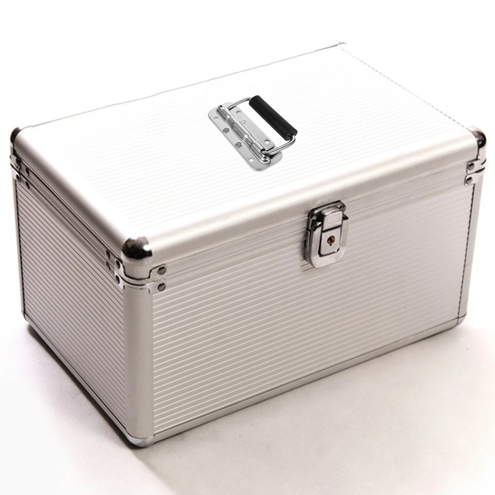 

Stainless Steel Folding Toolbox Handle Heavy Duty Comfortable Grip Spring Loaded Foldable Tool Storage Handle Metal Handles