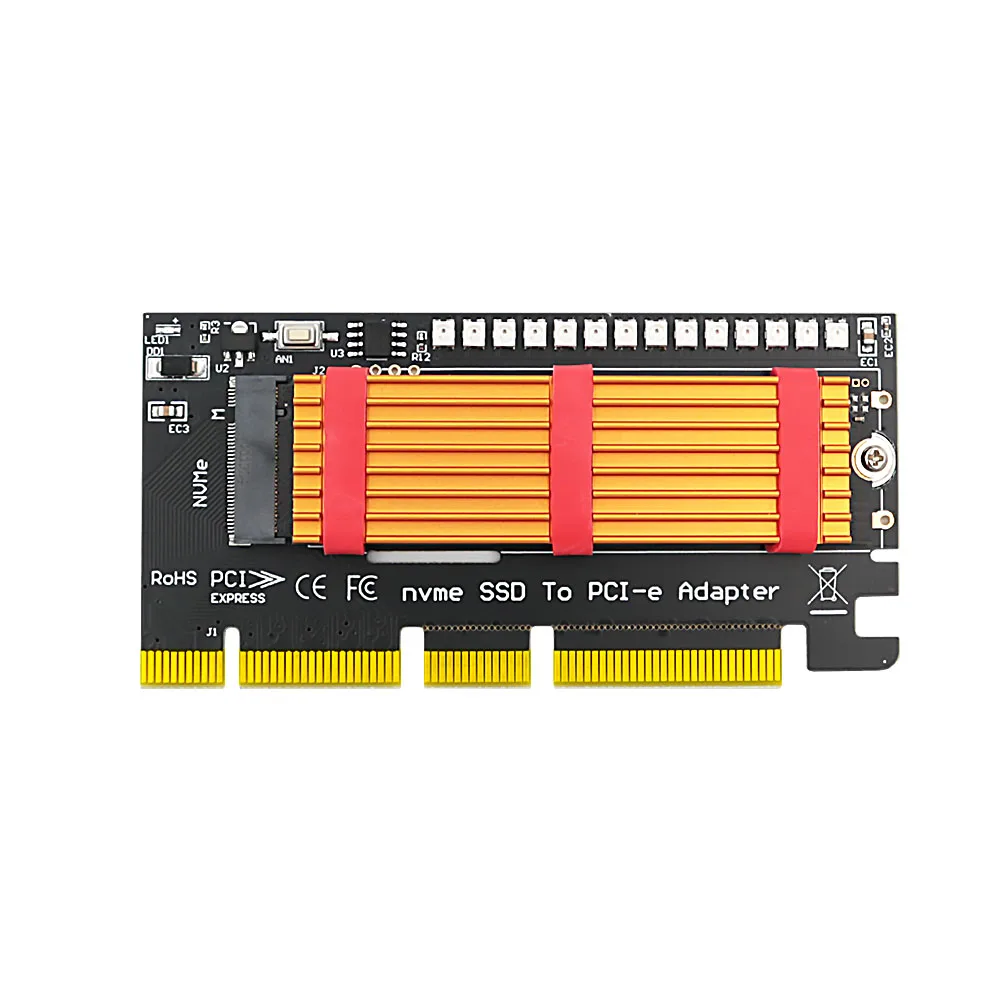 Adaptador M.2 NVMe SSD NGFF para PCIE, Cartão M Key Riser, PCI-e, PCI Express, GEN3, X4, X8, X16, 2230-2280, Adaptador PCIE para M2 para Mineração de Chia