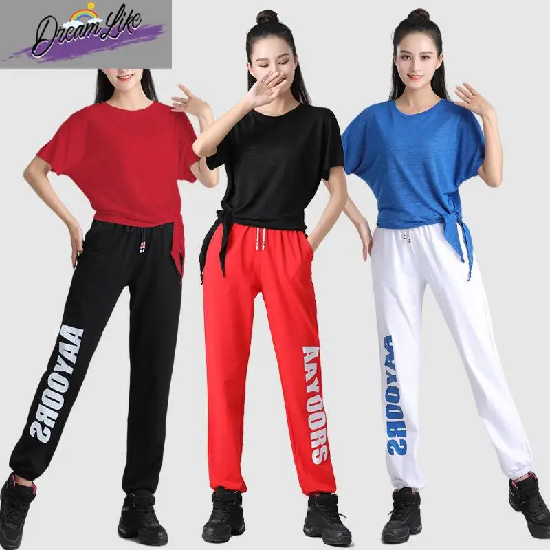 

Новый женский костюм для квадратных танцев, летний спортивный комплект для выступлений, танцев Ghost Step, фитнеса, тхэквондо, прогулочных танцев