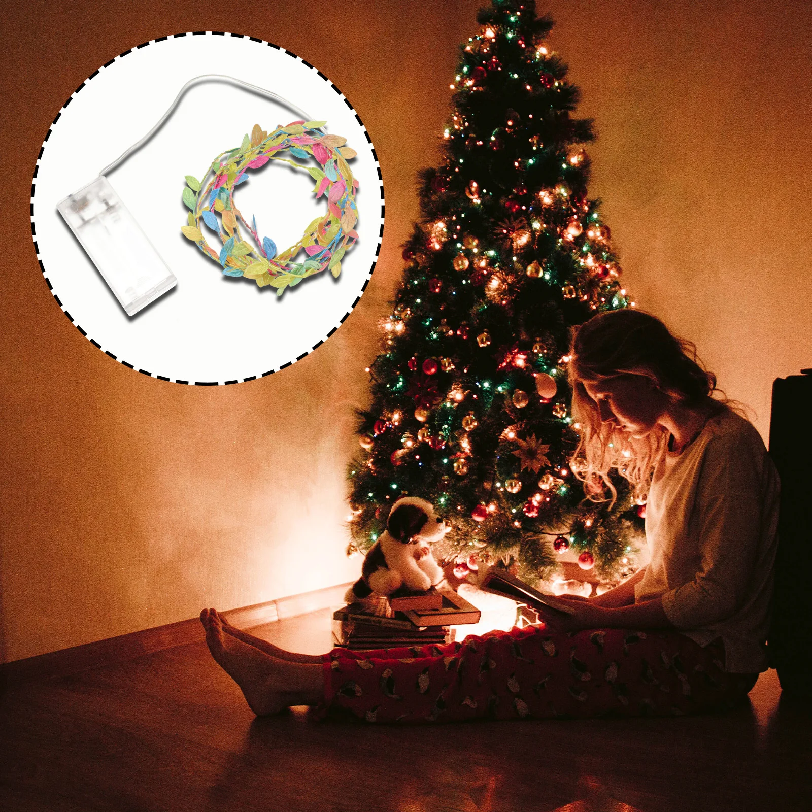 

1Pcs String LED Light Christmas Decor 2M Artificial Rattan Design for Home Garden Patio Christmas Lighting Warm Romantic