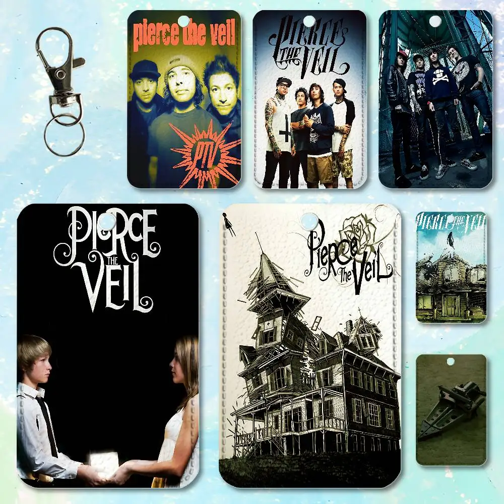 

Pop Rock P-Pierce The V-Veil Holder Keychain For Work Card Bank Business Holder Student Card Protective Case Bus Card