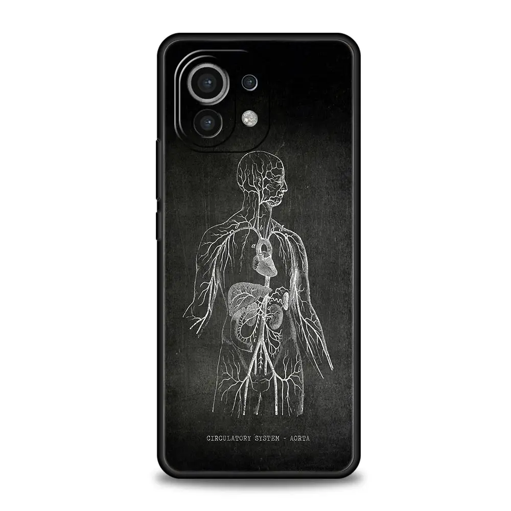 Chalkboard Anatomy Phone Case For Xiaomi 14 13T 12T Pro 12 13 11 Ultra Mi Note 10 Lite 10T 5G 11X Pro 11T 11i 9T Soft Cover