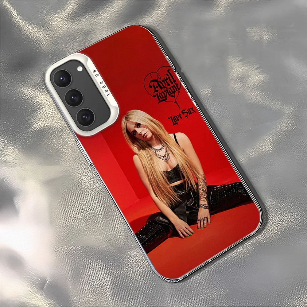 Singer Avril Lavigne For Samsung Galaxy A 34 50 51 52 53 54 71 S23 S24 4G 5G Ultra Plus Laser Cover IMD Phone Case