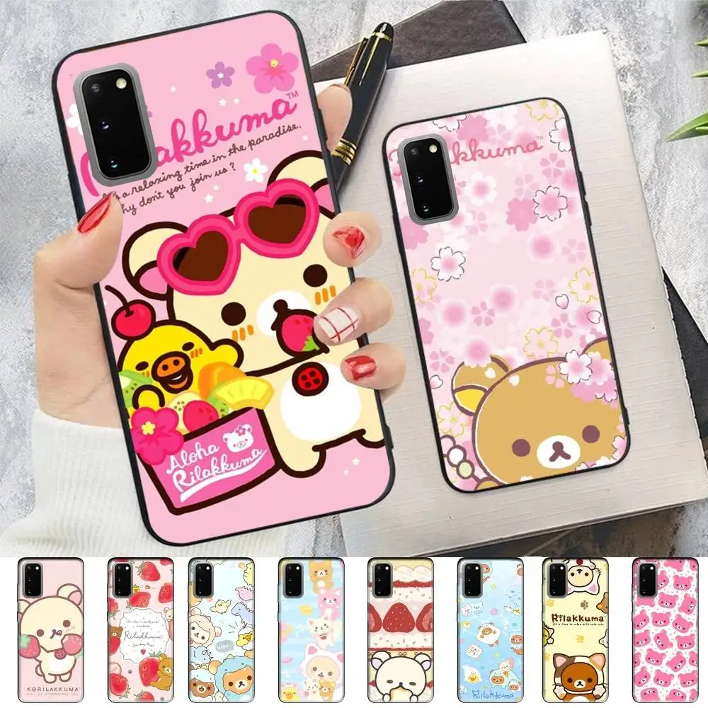 Anime Cute Cartoon Rilakkuma Movie Phone Case For Samsung S 24 Fe 25 Ultra Plus 20 Lite 21 30 22 23 24 22 Ultra 5G Fundas