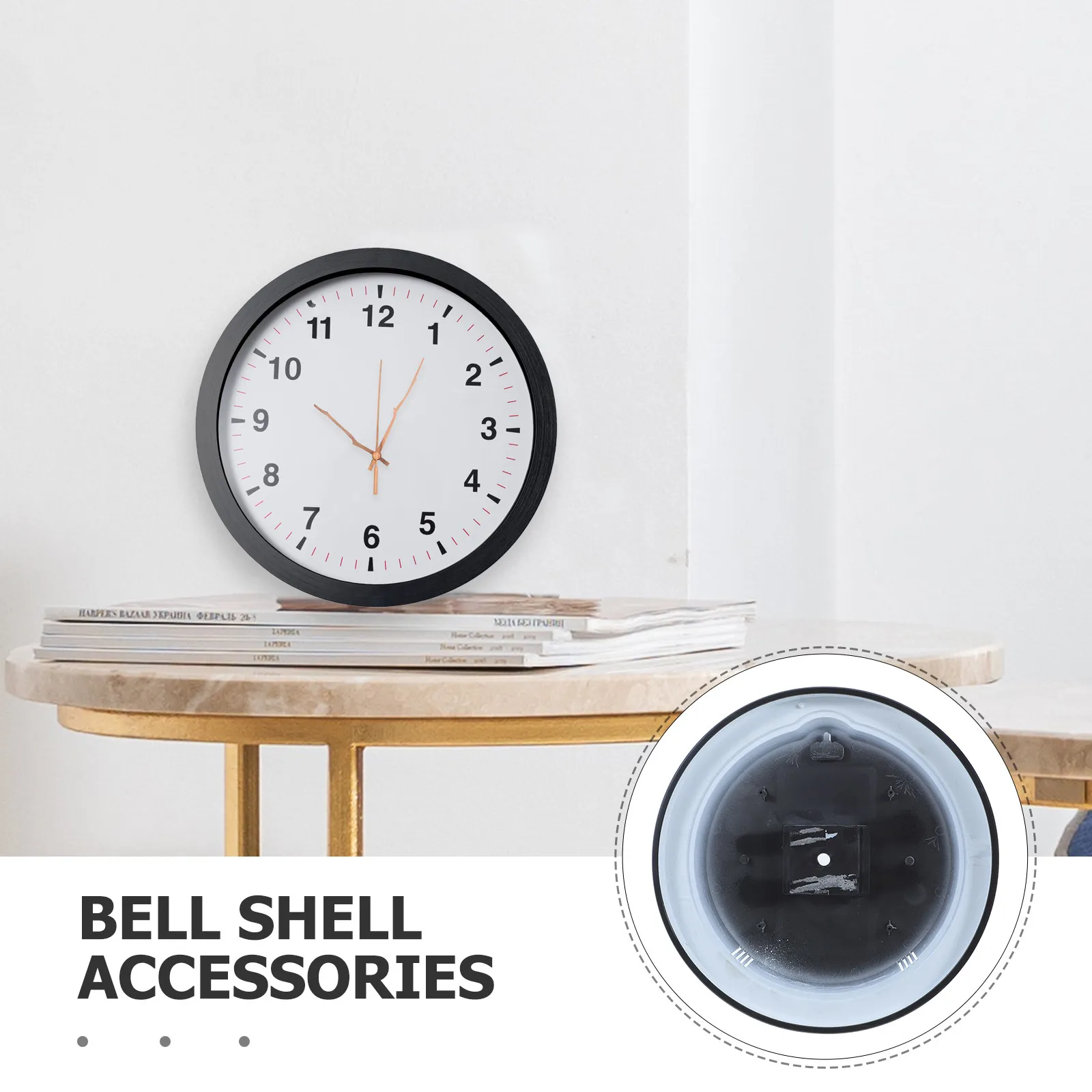 Plastic Clock Back Cover 12 Inch Wall Clock Casing Repair Replacement Back Panel Frame Part for Quartz Wall Clocks