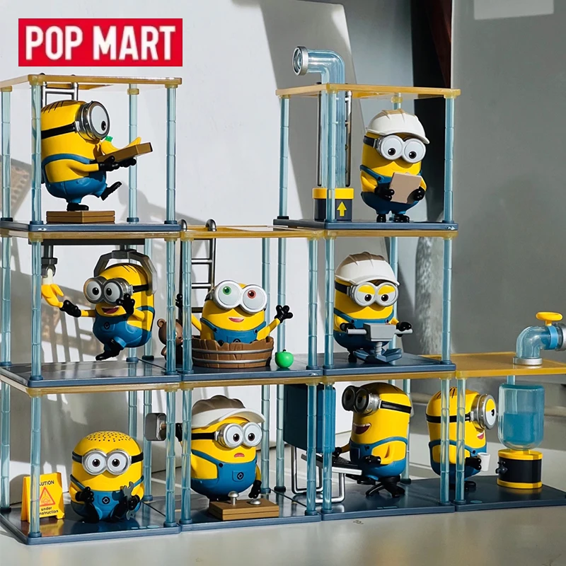 POP MART Minions At Work Series Blind Box Toys Mystery Box Guess Bag Doll Cute Anime Figure Desktop Ornaments Collection