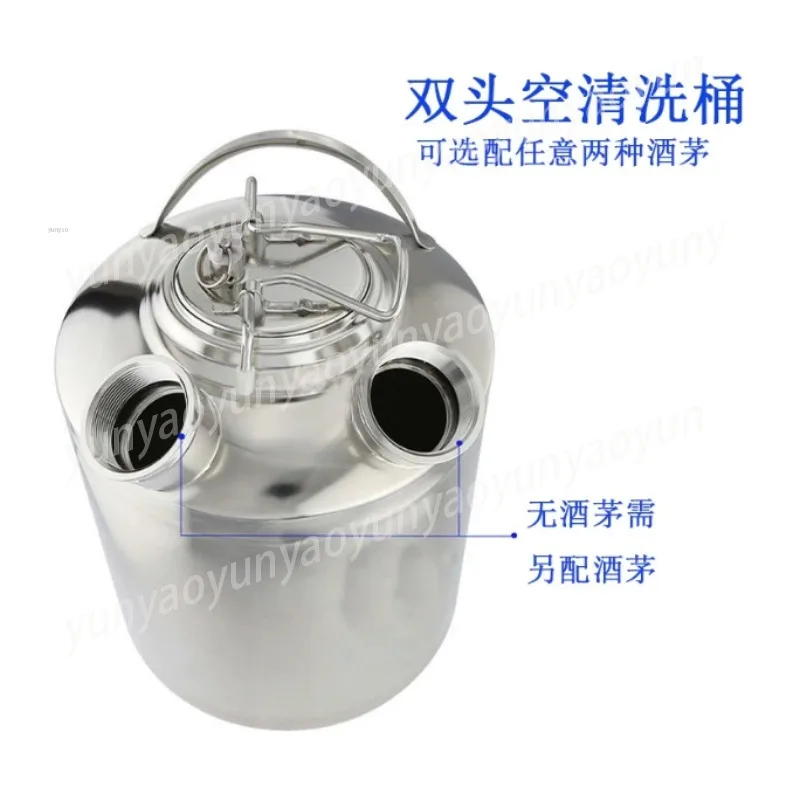304 Stainless Steel 10L Draft Beer Machine Cleaning Barrel Double Head Pipe Sanitation Brewing Equipment