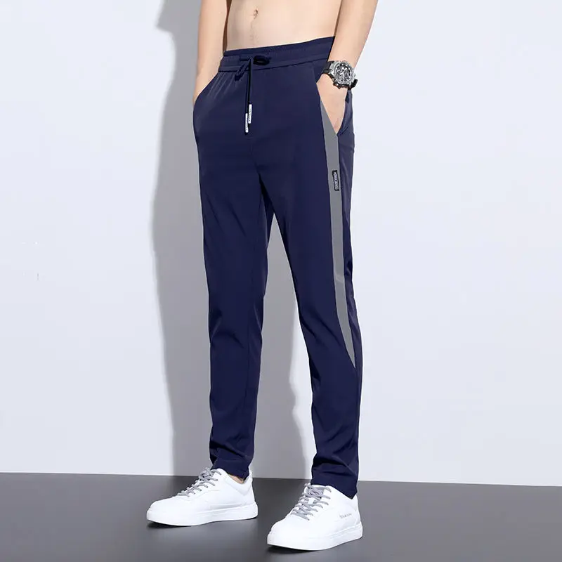 Summer Thin Men Quick Dry Sweatpants Streetwear Fashion Elastic Waist Big Size New Tracksuit Male Joggers Sports Casual Trousers