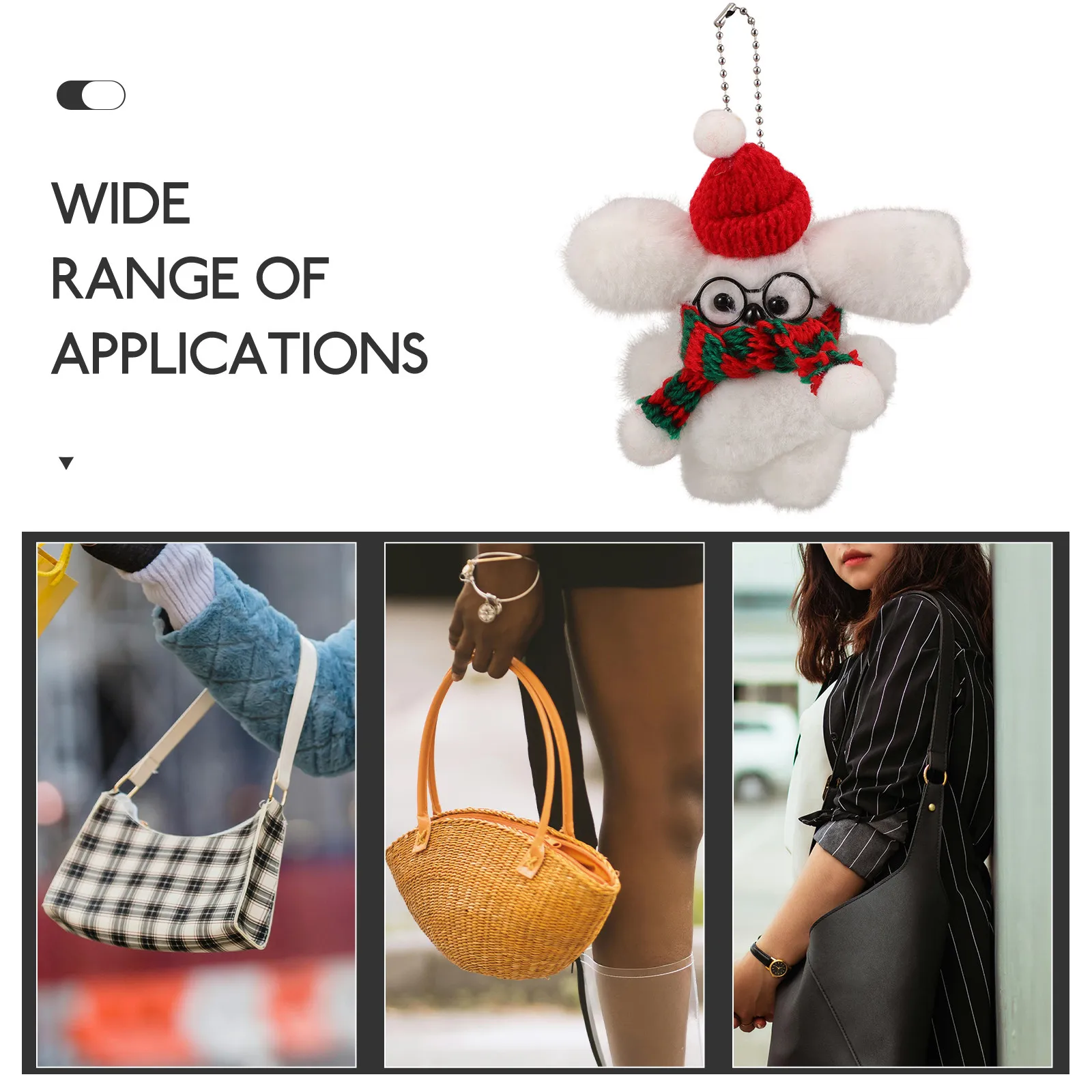 

Милый плюшевый брелок-собачка с праздничным шарфом и очками, подвеска для рюкзака и сумки, брелок для девочек и женщин