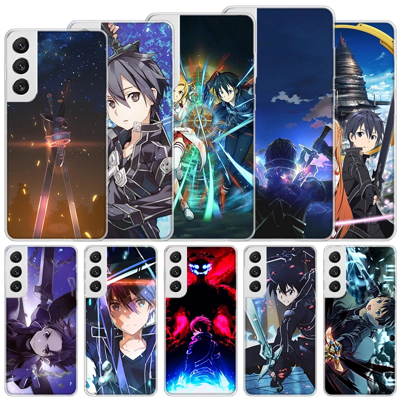 Sword Art Online Kirito Asuna Soft Case For Samsung Galaxy M12 M21 M30S M31 M32 M51 M52 Phone Cover Note 8 9 10 + 20 Ultra J4 J6