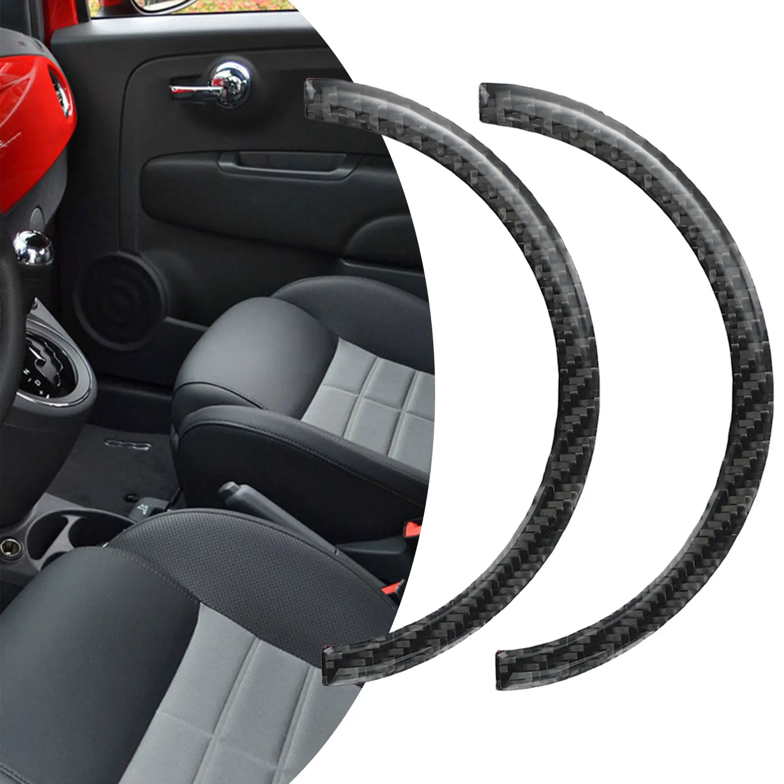 

Black Carbon Fiber Interior Door Handle Panel Trim Cover for Fiat 500 2012 2015 Upgrade Your Car's Look Set of 2