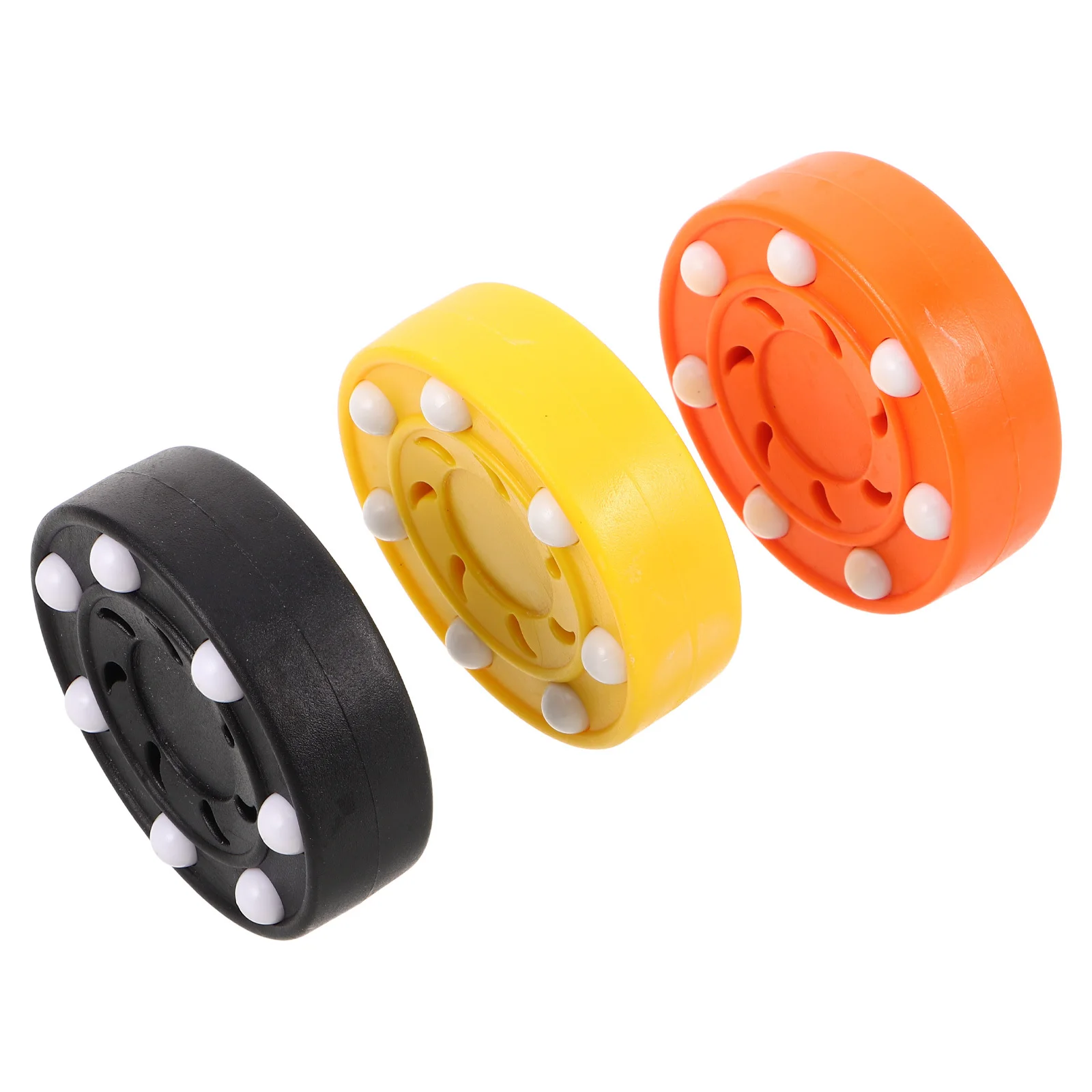 3Pcs Inline Roller Hockey Pucks Wear Resistant Street Hockey Balls for Outdoor Driveway Practice Training Indoor Games