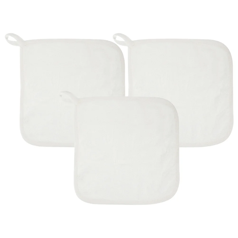 

3Pcs Baby Towels Breathable Soft Water Absorbent Square Washcloth Face Cleaning Burp Cloth Multi-Use Towels for Newborn Baby