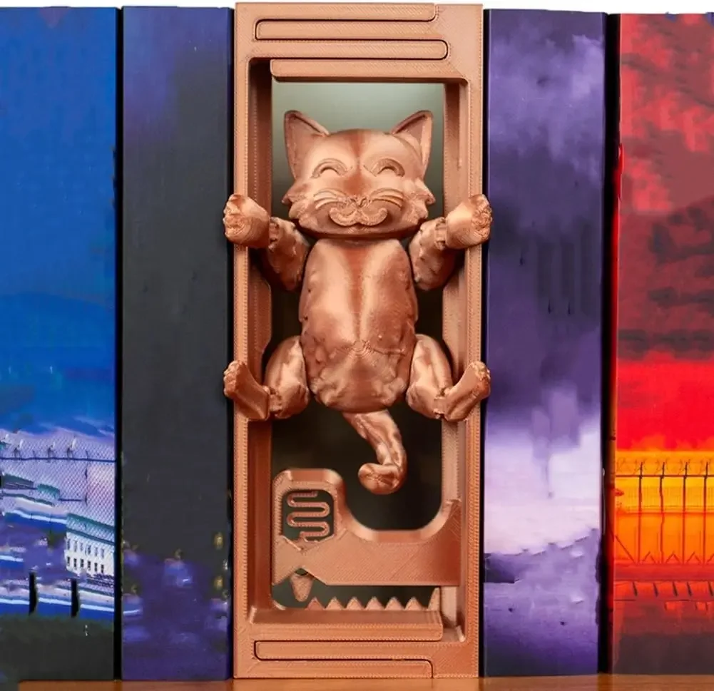 

3D Printed Hanging Cat Adjustable Book Nook,Cat Decorative Book Nook,Creative Decorative Book Nook Bookshelf for Teens and Adult