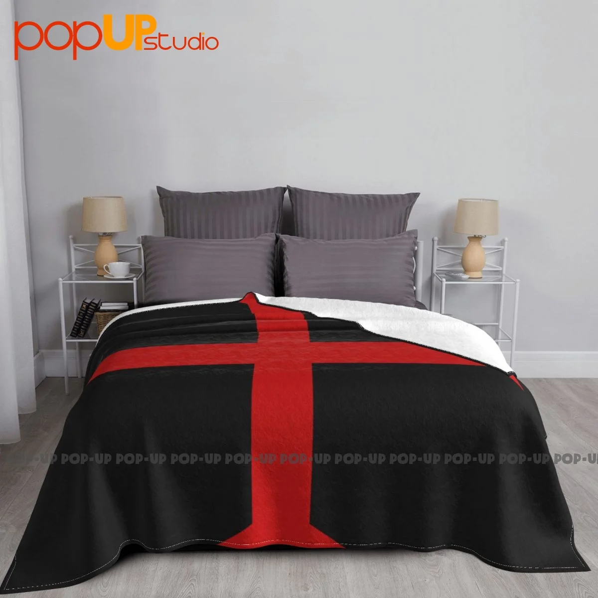 Knights Templar Cross Shield Christian Solomon Blanket Casual On Couch Comfortable Bedding Travel Family Expenses