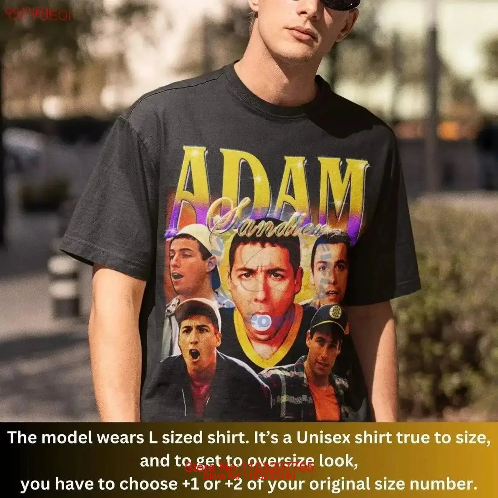 Adam Sandler camiseta homenaje comediante 90s Fan San vintage lavado suave ropa de diseñador Top para uso diario transpirable elegante