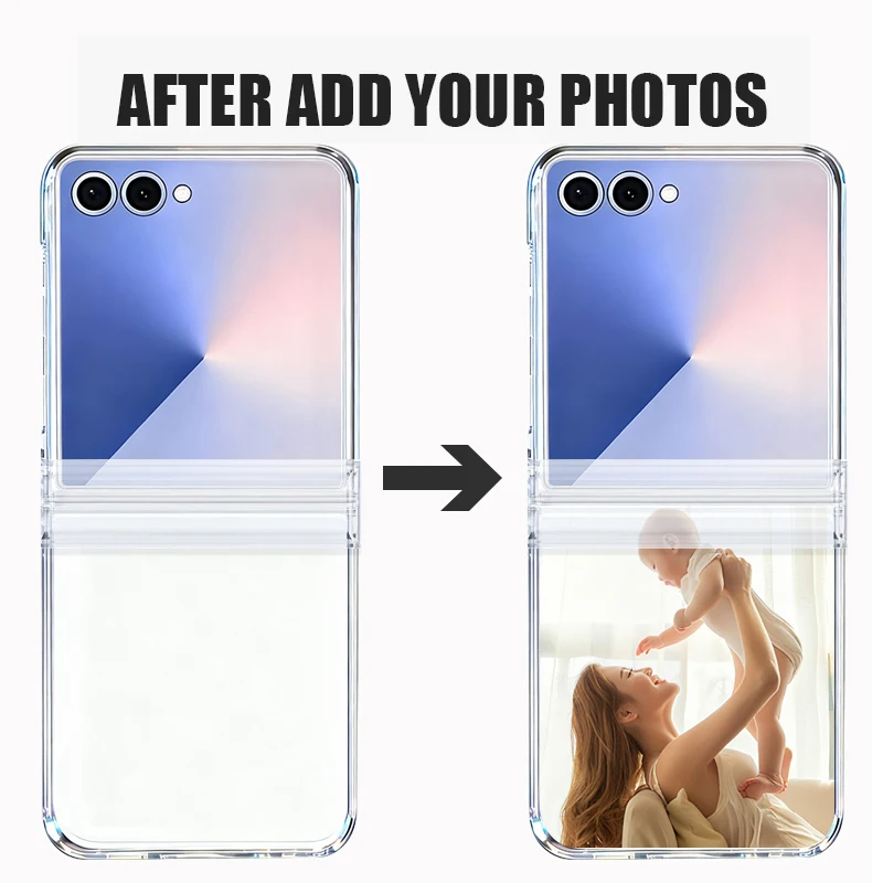 لتقوم بها بنفسك شخصية مخصصة صور حافظة هاتف قابلة للطي لهاتف سامسونج جالاكسي Z Flip 7 FE 6 5 4 3 5G تصميم صورة غطاء شفاف صلب