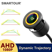Smartour AHD 1080 cámara de visión trasera dinámica de coche lente ojo de pez dorado de marcha atrás visión nocturna impermeable cámara de seguimiento Universal