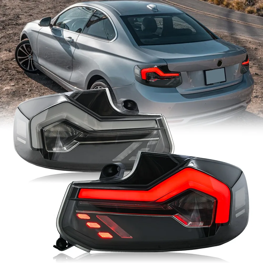 

Pair Smoke LED Tail Lights Assembly for BMW 2 Series 2014-2021 F22 F23 M2 Rear Lamp Brake