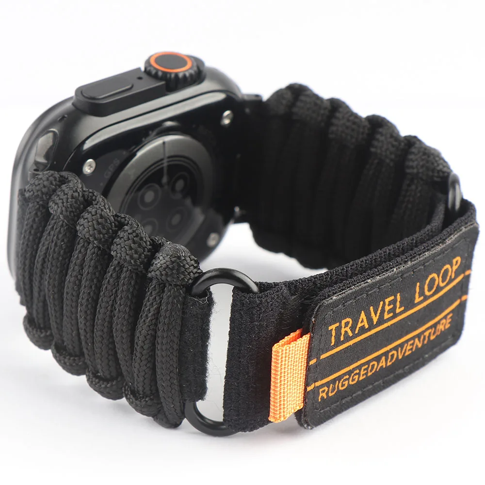 Outdoor Rope Travel Loop Band for Apple Watch 49mm 46mm 45mm 44/42/41/40mm 3CM Wide Strap iWatch Ultra 2/3 SE 11 10 9 8 7 6 5 4