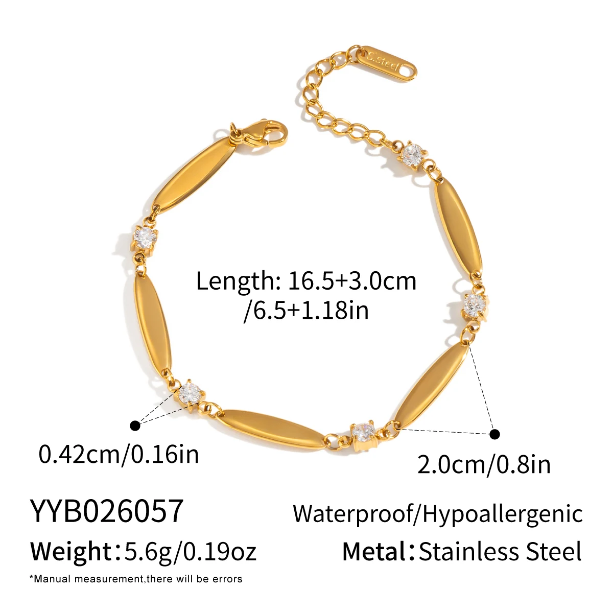 Miia Schmuck Edelstahl Breites Kettenarmband 18K vergoldet Wasserfester Schmuck Accessoires Armband für Damen und Herren – Detail 5