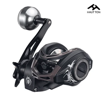 HAUT TON Zwart Baitcaster visserij-reel 6.3:1 Overbrengingsverhouding 7KG Max Drag Systeem 5 + 1BB BB Voor Bass Feshwater Zoutwatervissen