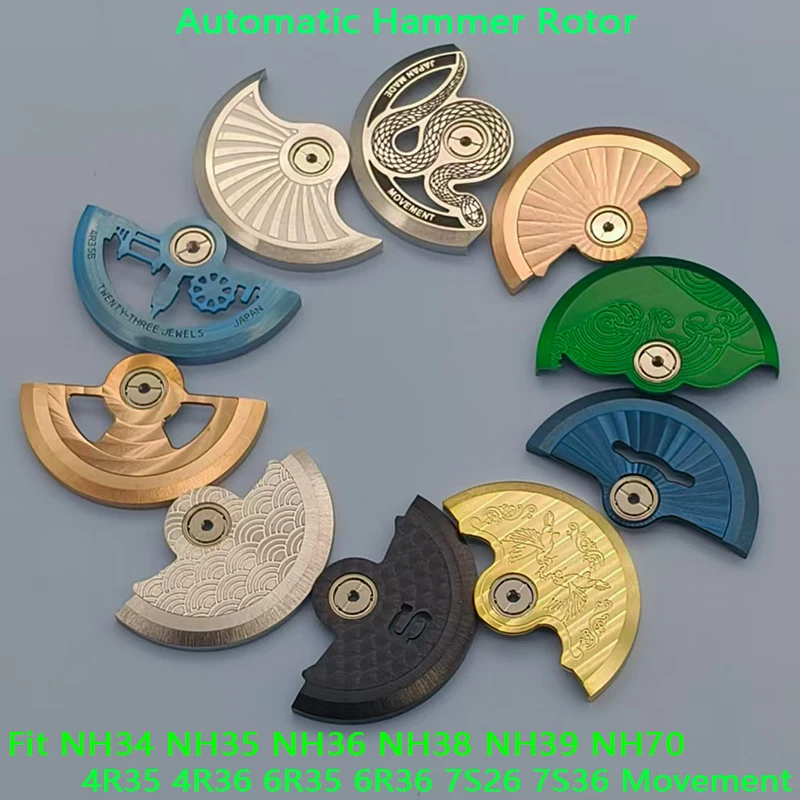 NH35 Rotor NH36 Oscillating Weight Metal Hammer Fits NH35 NH36 NH38 NH39 4R35 6R35 7S26 Movement Watch Repair NH35 Rotor Parts